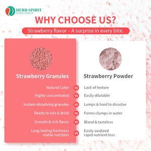 Herbspirit Biologische Aardbeien Granulatie Aardbeienextract Biologische Superfoods Aardbei Fruit Smaak Vriesgedroogd Poeder - Product Image 4