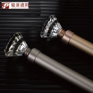Rail de <span class=keywords><strong>rideau</strong></span> <span class=keywords><strong>double</strong></span> moderne de luxe pour finials en cristal métallique, <span class=keywords><strong>support</strong></span> en aluminium aéronautique et ABS, accessoires - Product Image 2