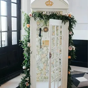 London Customized Metal Public Telephone Photo Booth Wedding Flower Photography