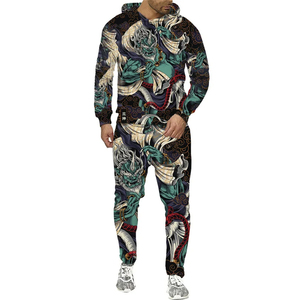 Ensemble de vêtements pour hommes avec impression graphique de dragon mystérieux, sublimation polyester, sweat-shirts et sweats à capuche pour hommes, streetwear de plein air - Product Image 6