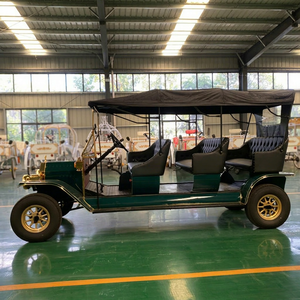 ZOWN Coche Eléctrico Clásico Vintage para Turismo, 5 Asientos, Carrocería Verde, Techo Negro, 4 Ruedas, 2 Años de Garantía, Uso en Atracciones Turísticas - Product Image 1