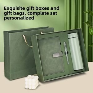 X515-1 Custom Corporate Business Gift Box Customized Leather A5 Notebook <b>Silk</b> Screen Printed Insulated Bottle Pen Set Luxury - Product Image 2