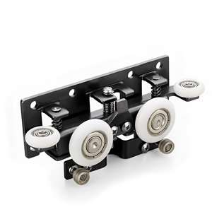 Puertas Corredizas de Doble Vía con Amortiguador de Aleación de Aluminio Moderno, Puerta Invisible con Riel Oculto, Accesorios de Ruedas Colgantes, Rodillos de 4 mm de Bajo Ruido - Product Image 2