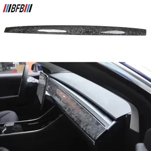 BFB For Tesla Model 3 Model Y 2020up Forged Carbon Dashboard Kit Real Dry Carbon Fiber Interior Trim Dash Cover