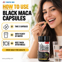 Capsules d'extrait de Maca Noire 1000mg 20:1 Formule Péruvienne pour Adultes Soutien à l'Endurance Physique 90 Capsules OEM ODM Vente en Gros Bienvenue