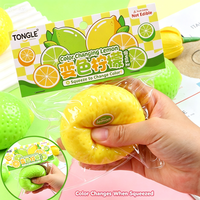 Jouet créatif liquide thermochromique en forme de citron, jouet souple en TPR qui change de couleur, balle anti-stress à presser, jouet sensoriel pour enfants