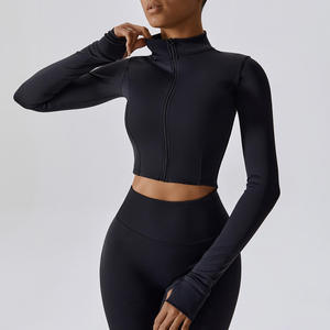 YOKE 2024 Venta caliente Gym Yoga Sets Chaqueta de manga larga Leggings Trajes deportivos Mujeres Seamless Fitness Yoga Set - Product Image 6