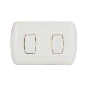Household 2 Gang 2 Way Smooth Surface Rounded Corners Switch