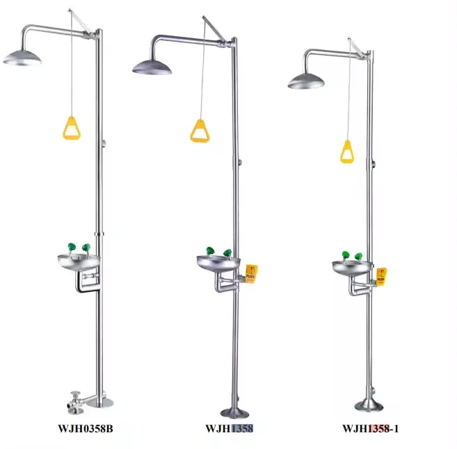 WJH1358 SGPW Estaciones de ducha portátiles de acero inoxidable para laboratorio Lavaojos Ducha de emergencia y lavado de ojos