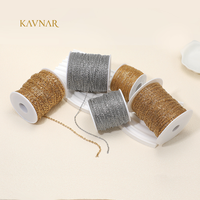 Chaîne en vrac en acier inoxydable KAVNAR pour la fabrication de bijoux, chaîne câble plaquée or 18 carats, apprêts pour colliers et bracelets DIY, vente en gros