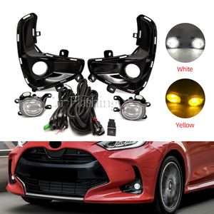 Phares antibrouillard à LED pour pare-chocs avant pour Toyota Yaris Vios <span class=keywords><strong>2020</strong></span> 2021 2022 Couvercle de phare antibrouillard Faisceau de câbles Grille de protection antibrouillard - Product Image 2