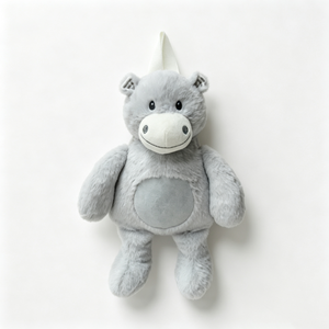 Peluche hippopotame personnalisée, Hippopotame en peluche, Peluche hippopotame grise, Peluche hippopotame à suspendre, Animal en peluche hippopotame - Product Image 6