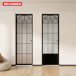 Portes Françaises Modernes Finies à Prix Abordable, Résistantes aux Ouragans, Testées <span class=keywords><strong>Miami</strong></span> Dade, Porte en Verre à Battant en Aluminium - Product Image 2