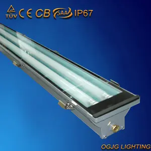 Ogjg tubo fluorescente duplo t5 t8 único luzes led vapor fixação apertada 2x36w ip67 à prova d' água luz tripla