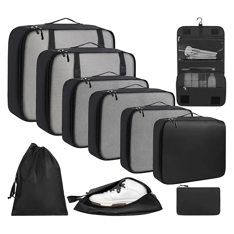 10 Set Packing Cubes Various Sizes Packing Organizer for Travel Accessories Luggage Carry On Suitcase