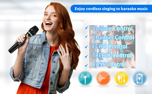 Professional Singer Handheld <b>Wireless</b> <b>Microphone</b> Lightweight Cardioid Style with Long Working Range Plastic Material - Product Image 2