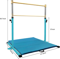 Dispositif de traction en acier à hauteur réglable avec tapis de protection et anneaux Équipement d'entraînement de gymnastique à domicile pour enfants pour une utilisation physique