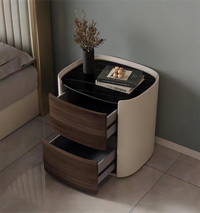 Hình Bầu Dục Đá Slate Da Bàn Đêm Ánh Sáng Sang Trọng Phòng Ngủ Đêm Đứng Bảng Da Bàn Cạnh Giường Ngủ - Product Image 4