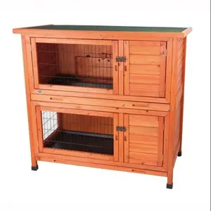 Outdoor indoor two layer Wood Rabbits house bunny wooden Rabbit Hutch cage