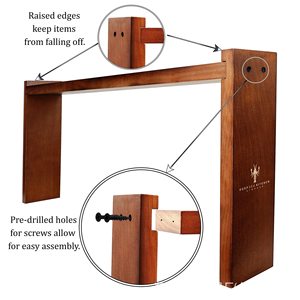 Wooden Stove Top Spice Rack Vertical Kitchen Storage <b>Shelf</b> <b>Desktop</b> Single Layer Retro Color Tree Material - Product Image 4