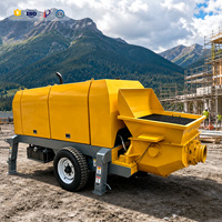 Pompe à béton portable professionnelle sur remorque, haute pression, hydraulique, diesel, équipement de pompage de ciment à vendre