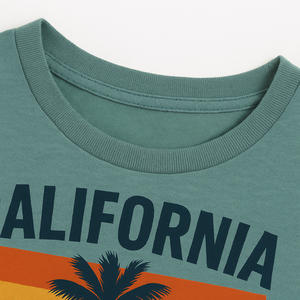 เสื้อยืดเด็กฤดูร้อนลายตัวอักษรผ้าฝ้ายนุ่มคอกลมสำหรับเด็กผู้ชายขายส่ง - Product Image 3