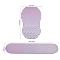 Ensemble repose-poignets et tapis de souris ergonomique violet clair à motif dessin animé, base en caoutchouc, mousse à mémoire de forme pour bureau