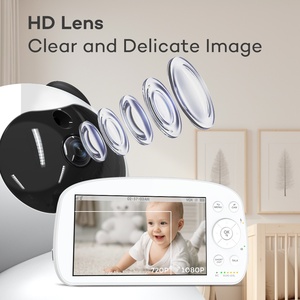 Babyphone BM5501 PTZ Vision à 360 degrés Vision nocturne infrarouge Image Ultra HD Écran 5,5 pouces Multi-langues Alarme <span class=keywords><strong>sonore</strong></span> - Product Image 5