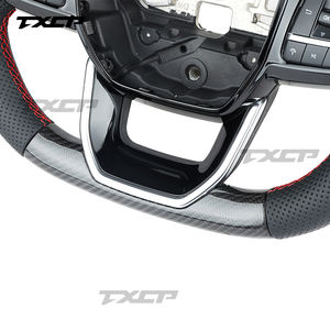 Volant en cuir et fibre de carbone sur mesure adapté aux <span class=keywords><strong>Ford</strong></span> <span class=keywords><strong>Transit</strong></span> 2018 2019 2021 2022 <span class=keywords><strong>2023</strong></span> 2024 - Product Image 5