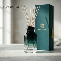 Bouteille diffuseur de parfum en verre bleu ombré style nordique 100ml 150ml 200ml vide avec boîte cadeau pour la décoration de la maison et du bureau