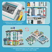 Ensemble de blocs de construction MOC Street View City Hospital, 2866 pièces, modèle à assembler, jouet de construction avec lumière, cadeau éducatif pour enfants