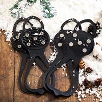 Crampons pour chaussures de glace antidérapantes en silicone pour l'extérieur Crampons élastiques pour crampons de traction Crampons à 5 goujons pour l'escalade