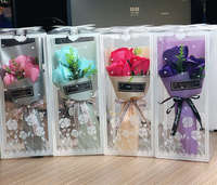 Bouquet de roses artificielles en savon, boîte cadeau, savon artisanal en forme de rose, cadeau pour la fête des mères, la Saint-Valentin, Noël, cadeau pour une amie