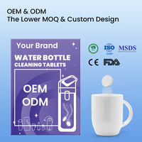 Comprimé nettoyant pour enlever les taches et les odeurs Bouteille d'eau Bouteille en verre Détartrant Comprimés Détartrant pour bouteille en acier Comprimés de nettoyage