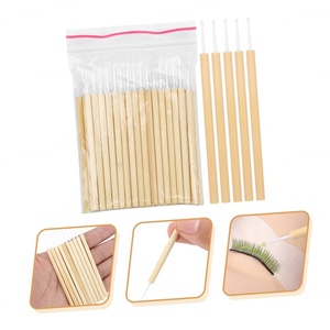 50 bâtonnets de coton jetables en bambou pour le nettoyage des cils, le démaquillage des yeux, et l'application de cils en salon - Product Image 2