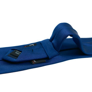 Corbata con logotipo bordado personalizado, corbata con clip bordada a máquina, corbata preatada de grogrén azul marino con agujeros <span class=keywords><strong>para</strong></span> botones, corbata fácil de quitar - Product Image 3