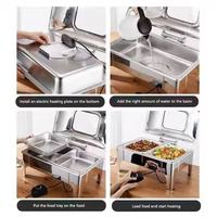 9L Edelstahl Bain-Marie Speisenwärmer für Restaurants, Buffet-Heizgerät, Chafing Dish Set für Catering