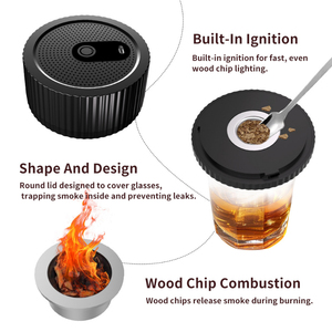 Kit de Ahumador de Cócteles de Plástico al por Mayor de Fábrica, Moderno, Capacidad de 350ml, Múltiples Tapas de Madera para Whisky y Bebidas - Product Image 3