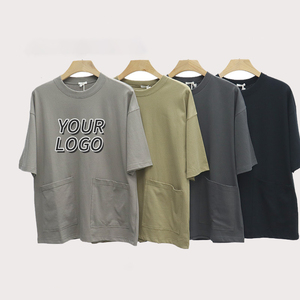 MT2697 Fabricante de Camisetas en Guangzhou, Venta al por Mayor de Camisetas Personalizadas 100% Algodón con Doble Bolsillo Grande, Camisetas Extra Grandes para Hombre - Product Image 6