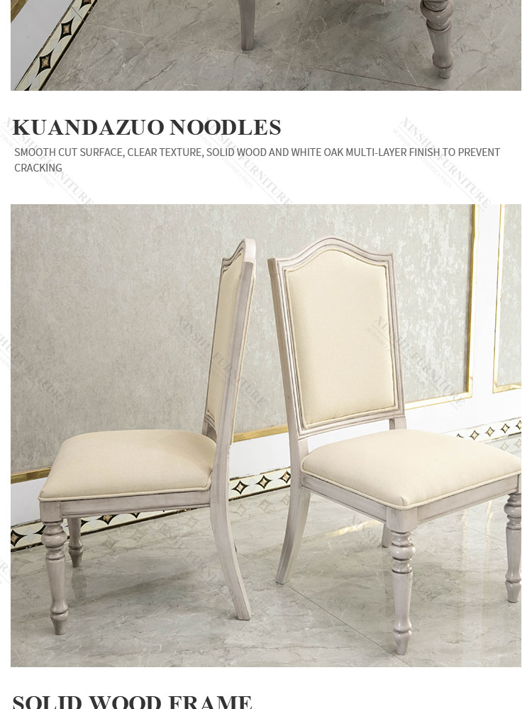 American Nordic Family DiningTtable Chair Retro Back Chair 2021 New Full Solid Wood Armrest Cloth Dining Chair
