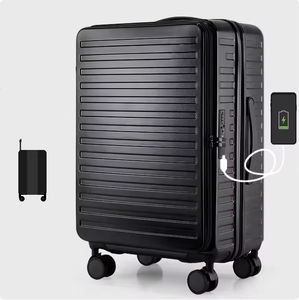 Nouvelle ouverture supérieure 20/24/28 pouces ensemble de bagages de transport <span class=keywords><strong>taille</strong></span> <span class=keywords><strong>moyenne</strong></span> valises 3 pièces grand sac de voyage à carreaux aluminium Spinner vacances - Product Image 6