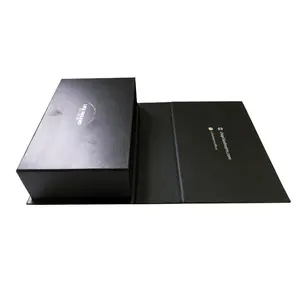 A6 cartões caixa de ímã preto magnético queda frente caixa de sapato caixa de presente