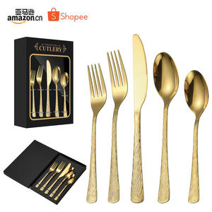 Juego de Cubiertos de Acero Inoxidable con Textura de Árbol A50, Cuchillo, Tenedor y Cuchara, Acabado Pulido Espejo de Lujo, Vajilla Exquisita, Juego de Regalo para Adultos - Product Image 5