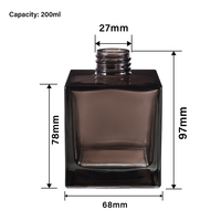 Flacon diffuseur de parfum carré gris de luxe avec estampage à chaud, en verre vide unique pour huiles aromatiques et aromathérapie, avec emballage