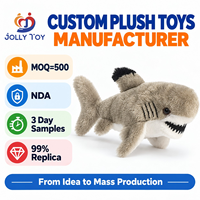 Peluche personnalisée super douce de 25 cm en forme de requin, créez vos propres mascottes en peluche pour la promotion de votre entreprise