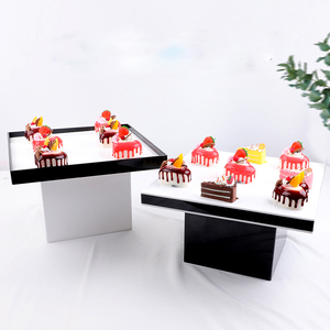Witte Acryl Buffet Eten Presentatie Schalen <span class=keywords><strong>Dessert</strong></span> Break Cake Snack Rek Acryl Gebak Presentatie Box voor Buffet Tafel Bruiloft - Product Image 5
