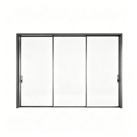 Portes coulissantes à suspension supérieure EBON personnalisées, modernes, à double vitrage, avec cadre en alliage d'aluminium ultra-fin et rail supérieur
