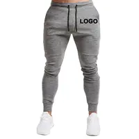Men's Printed Logo Fitted Skinny Cotton Yoga Trouser