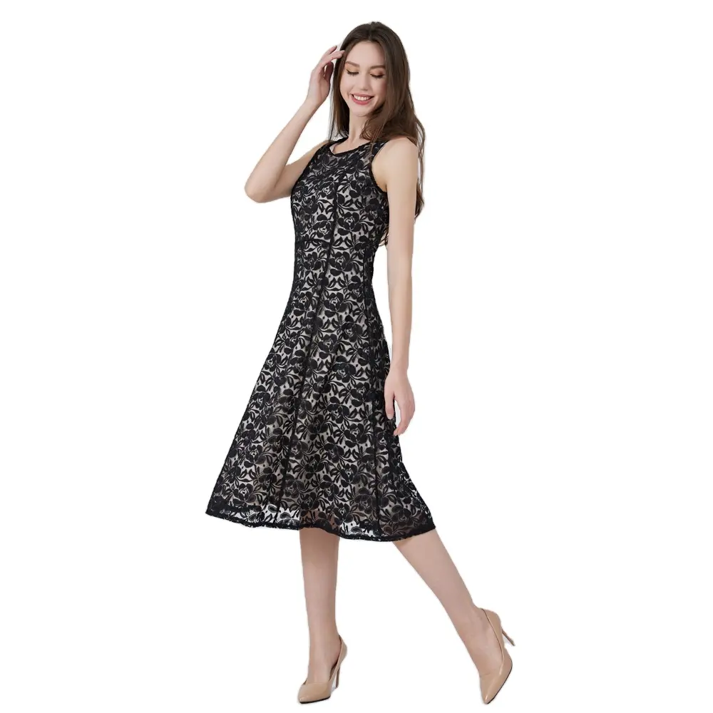 Wholesale High Quality South USA 2023 Spring Summer New Lace Dress Women's Sleeveless Elegant Dress