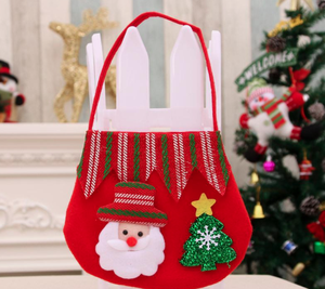 Sac cadeau de Noël en feutre rouge et vert de haute qualité avec logo personnalisé, sac à bonbons, décorations, fournitures de fête - Product Image 3
